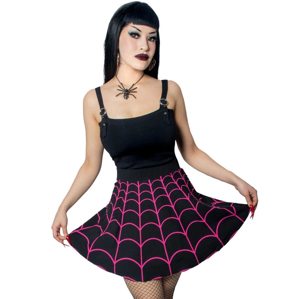 Spiderweb Pink Skater Skirt 4 Spiderweb Pink Skater Skirt - Image 2