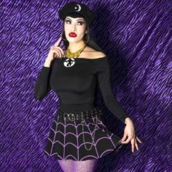Spiderweb Purple Skater Skirt -Kreepsville Shop SKWP 5 ba8f72ec 0eef 4486 b7b7 656fae769358