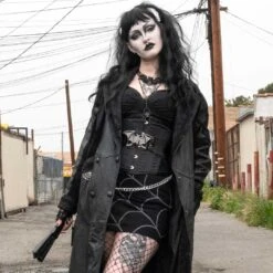 Spiderweb Mini Skirt Grey -Kreepsville Shop SMSWG 5