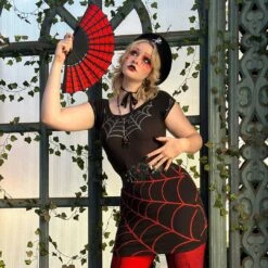 Spiderweb Mini Skirt Red -Kreepsville Shop SMSWR 3