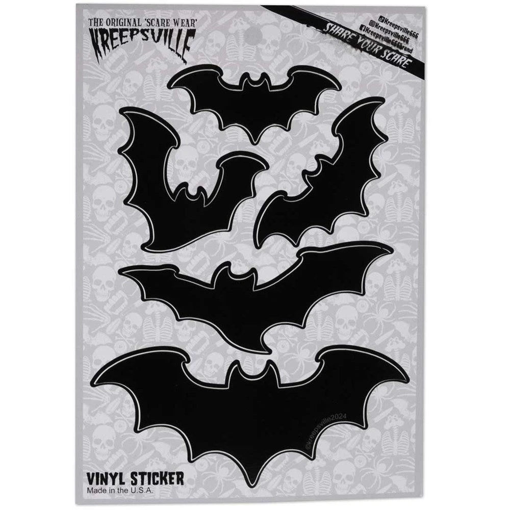 Flying Bats Vinyl Sticker Set 4 Flying Bats Vinyl Sticker Set - Image 2